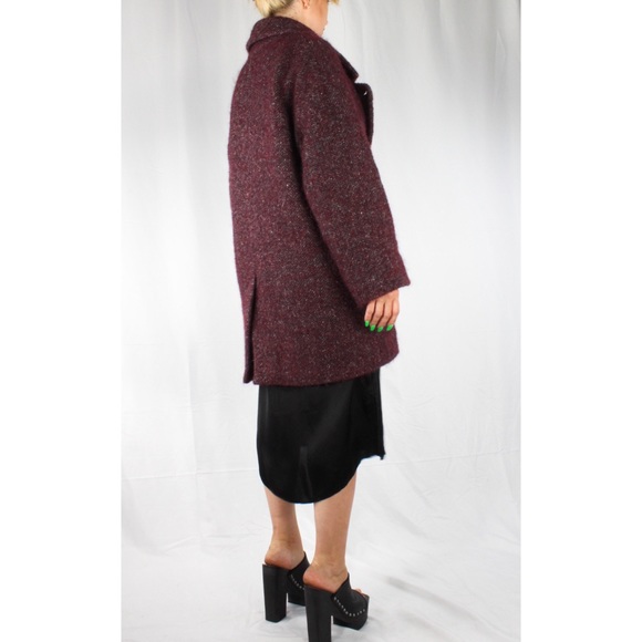 Isabel Marant Étole Alpaca Mohair Burgundy Coat - Picture 4 of 11